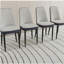Chaises de salle à manger 4 pièces de style moderne, fabriquées en cuir de polyuréthane de haute qualité, avec coussins épais, chaise de cuisine à pieds en métal, chaise de salle à manger de restaurant-1083042375-1083042364