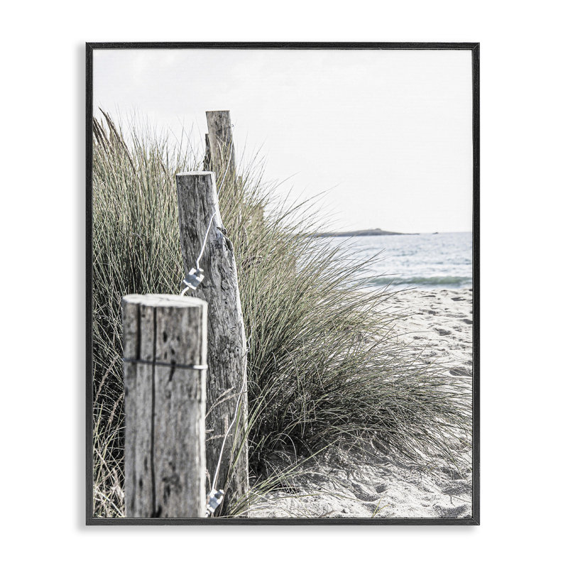 Paysage de plage côtière par Incado, Giclée encadrée noir minuit, H 14 po x l 11 po x P 1,5 po