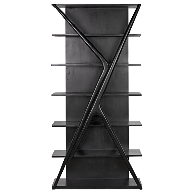 Vetra Solid Wood Bookcase, Hand Rubbed Black