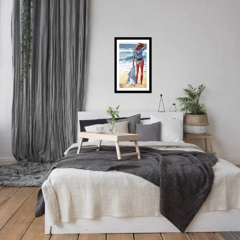 «Striped samedi» par Ihor Shulman - Reproduction d'art sur papier encadrée, Papier encadré noir, H 32 po x l 24 po x P 1 po
