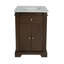 Rachelle 24 in. W Wood & Marble Bathroom Vanity, Walnut Brown-308012460
