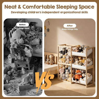 , Organisateur de bacs à jouets de grande capacité, facile à assembler et à utiliser pour chambre de salle de jeux, conception adorable et pratique