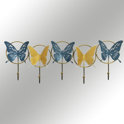 Hand-Painted Metal Wall Hook, 23.4 x 9.1 inches | 100% Durable Steel, Thickness: 0.03 inches | Stylish and Functional Home Decor, Perfect for Entryway, Kitchen, or Bathroom Organization