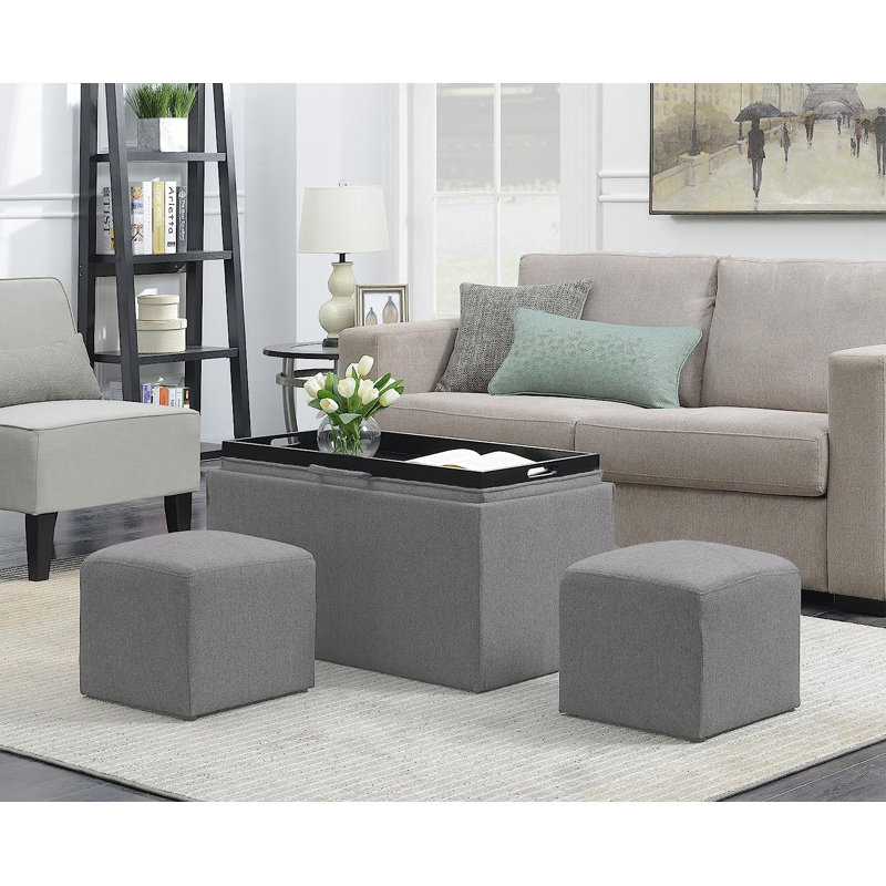 88cm Wide Rectangle Standard Ottoman with Storage