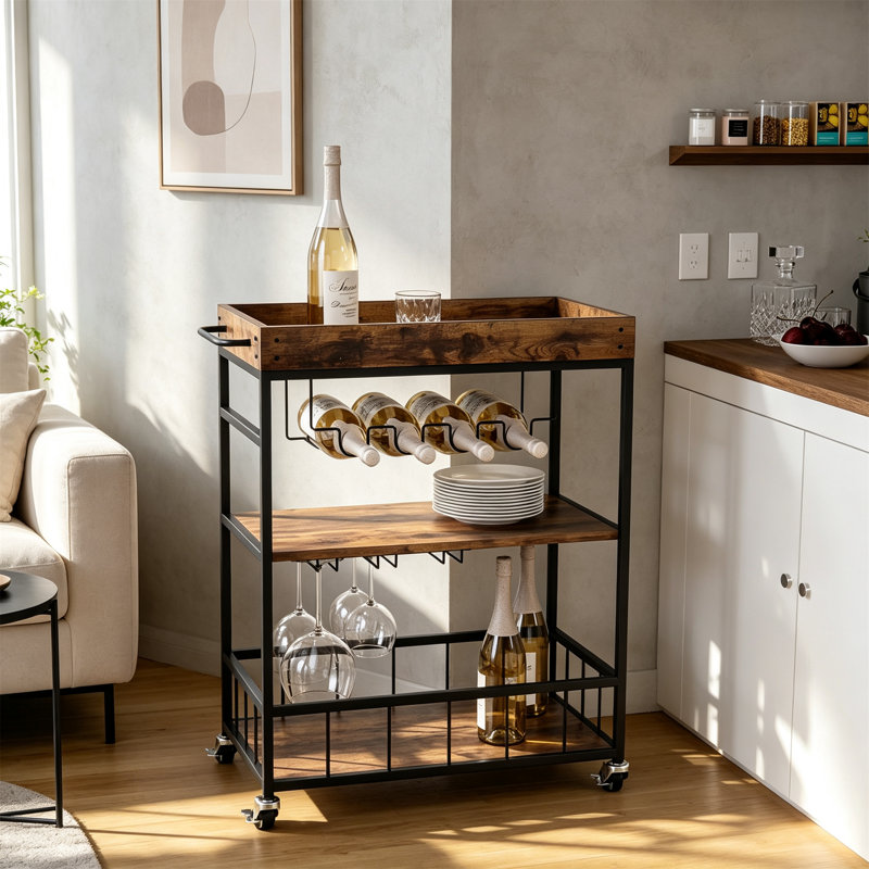 Bar Cart, 3 Tier Serving Trolley