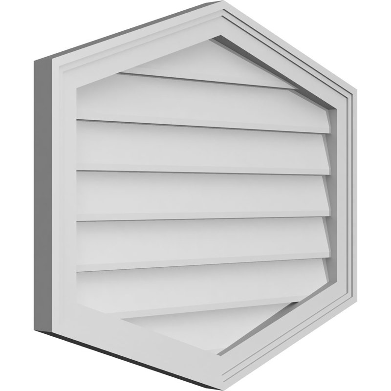 Ventilé vertical à pignon vertical 4/12 po, H 24 po x l 28 po x P 1,5 po