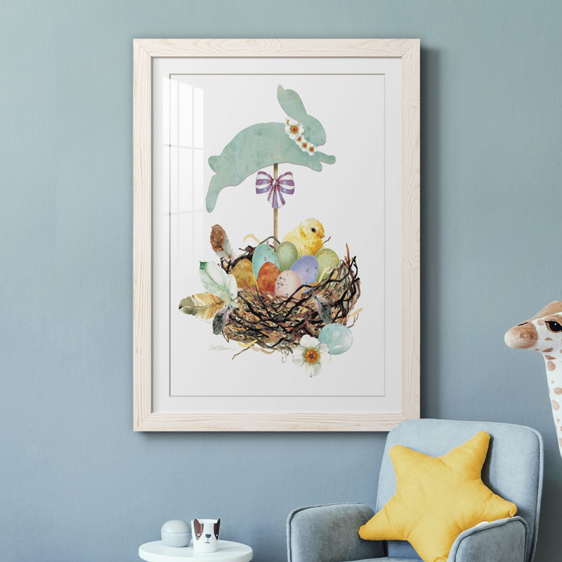 Bunny Hop - impression encadrée, H 37,5 po x l 27,5 po x P 1,5 po, Toile blanche encadrée