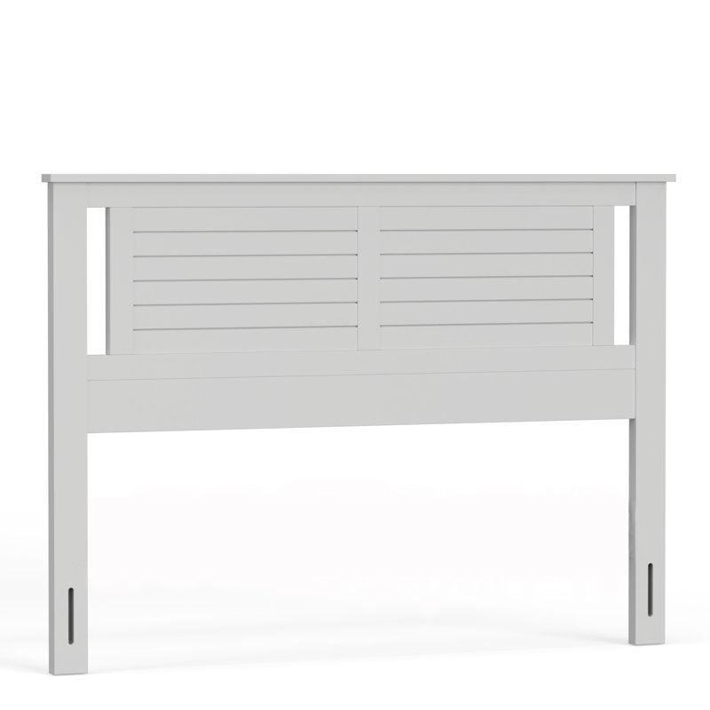 Amesbury Solid Wood Full Headboard With Horizontal Scoring, White, Queen
