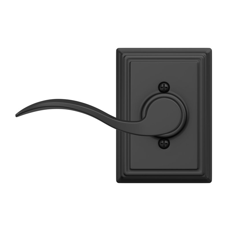 Poignée de porte décorative avec rosette Addison, Noir mat