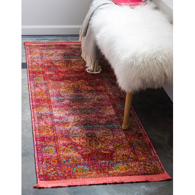Tapis à motif oriental rouge Folmar