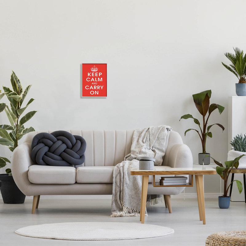 Keep Calm And Carry at-069, H 14 po x l 11 po x P 1,5 po, Estampe numérique Farmhouse