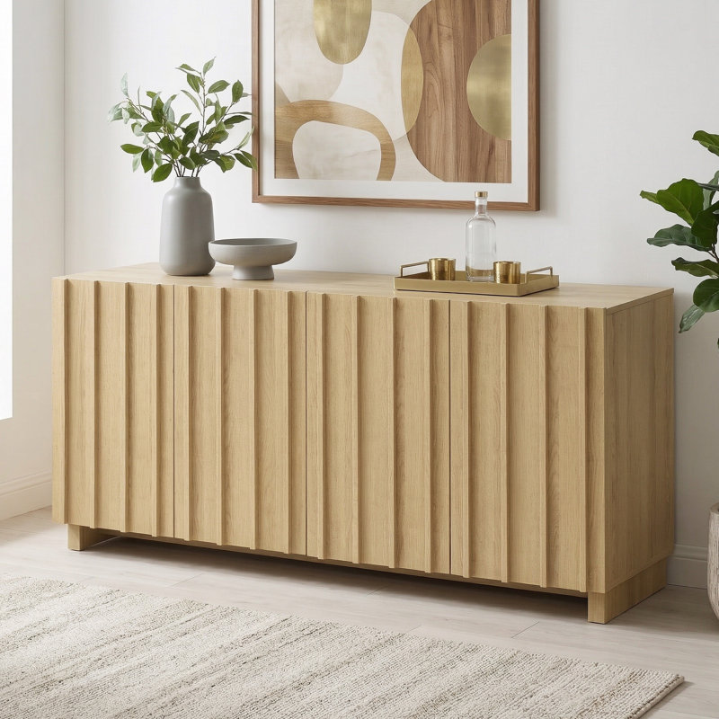 Buffet cannelé l 4 po Araminta, Chêne