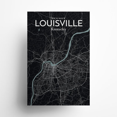 " Louisville United States of America City Map " Mixed Media Print