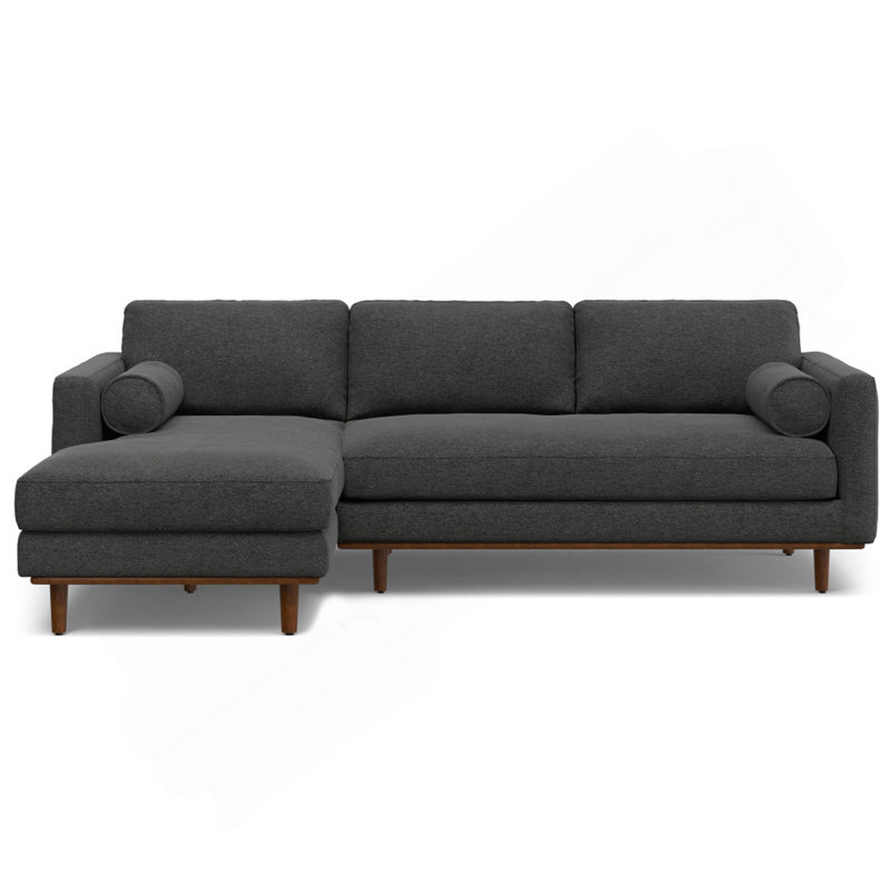 Morrison Left Sectional Sofa, Charcoal Gray, Left Hand Facing