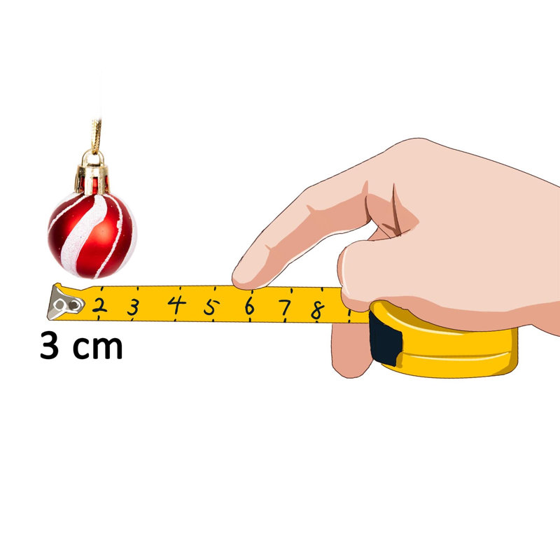Polyvinyl Chloride (PVC) Bauble, 3cm H x 3cm W x 3cm D