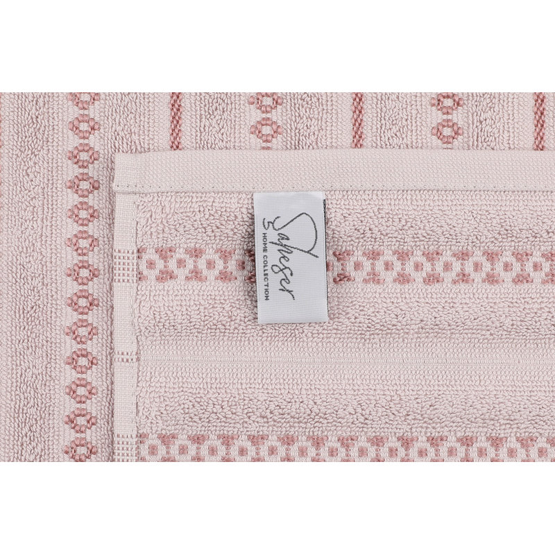 Ensemble de serviettes à main 100% coton 4 pièces Zakariya, Gris / rose / brun