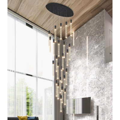 Lustre clair en cristal à intensité variable