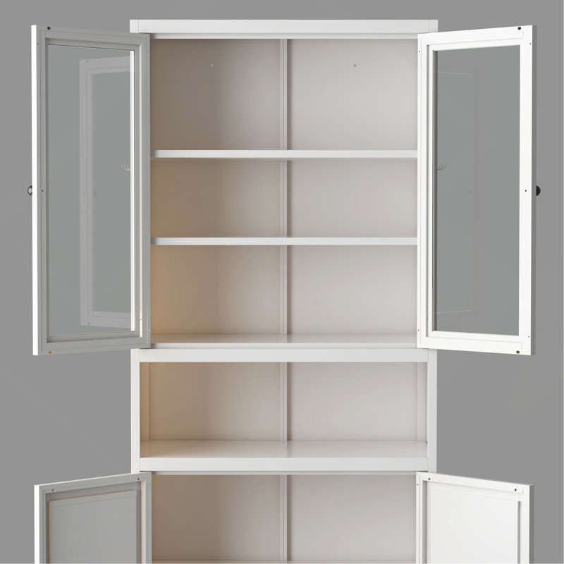 Armoire de cuisine en métal - 72 po de hauteur avec tablettes réglables (blanc), structure en acier inoxydable robuste, armoire autoportante pour cuisine / garde-manger / salle de bain