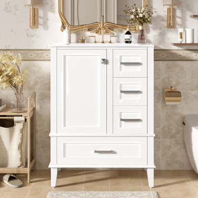 Meuble-lavabo 24,8 po avec lavabo en céramique