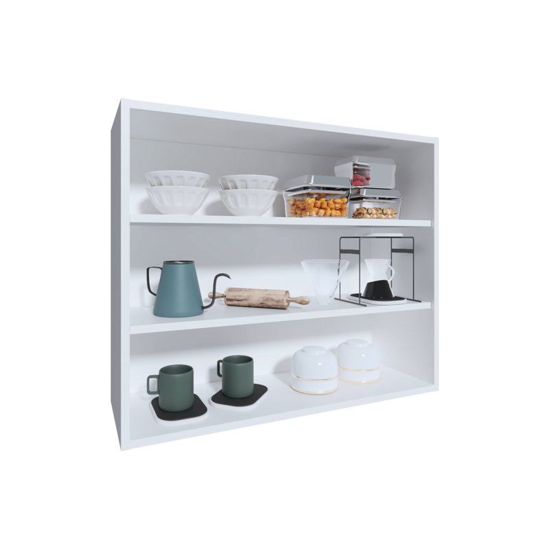 White 36" 30" H 3 Open Wall Cabinet - Store Essentials In Bedroom, Office, Living Room, Garage Construction Wide, Works Effectively Room Too