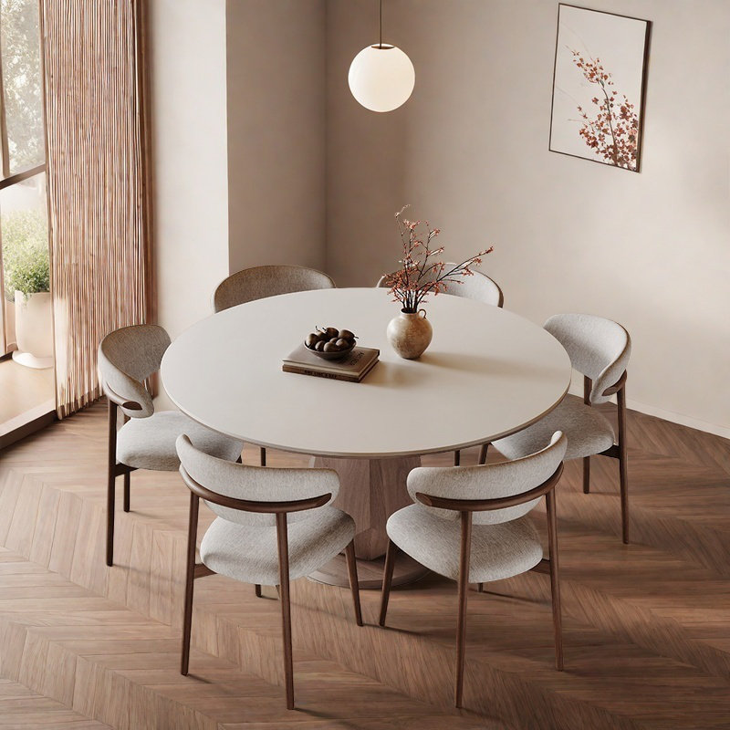 Modern Practical Rock Plate Dining Table Sets., 29.53"H x 53.15"L x 53.15"W