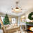 48" Dimmable Crystal Ceiling Fan With Led Lights And Remote Control-88080384