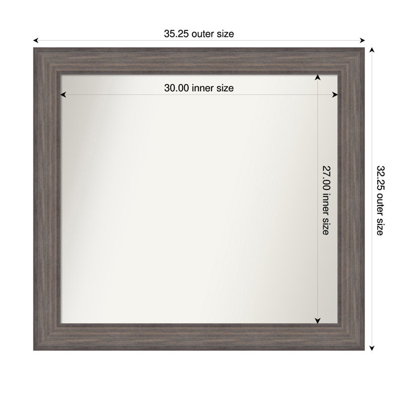 Miroir Hannaley, Rectangle, 32,25 po x 35,25 po