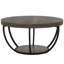 Table basse ronde, table basse circulaire en bois gris à 2 niveaux de 31,7 po avec tablettes de rangement, table d'appoint moderne pour le salon-1809107785-1809107789-1809107790
