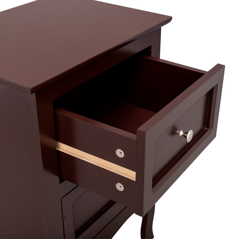 Sabina 39.9cm W Manufactured Wood Bedside Table, Brown