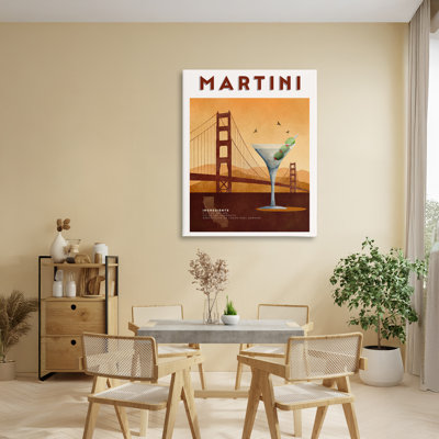 Toile rétro «Martini & Bridge View», conception par Brett Blumenthal