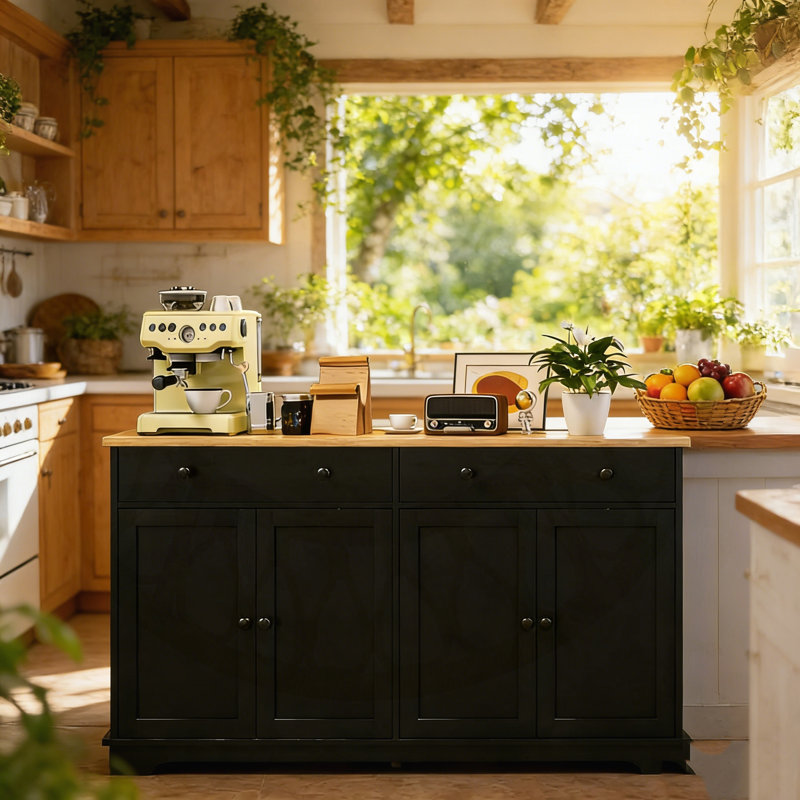 Buffet élégant avec tablettes réglables et tiroirs spacieux pour des solutions de rangement polyvalentes.