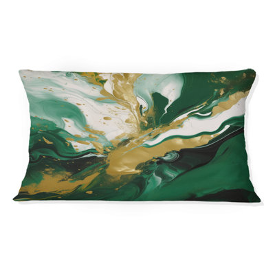 Coussin décoratif imprimé «Green and Gold» Magic II