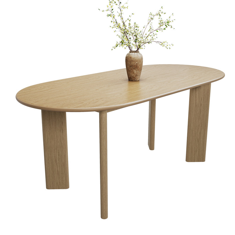 Hankins 67" Oval Solid Wood Dining Table, Oak