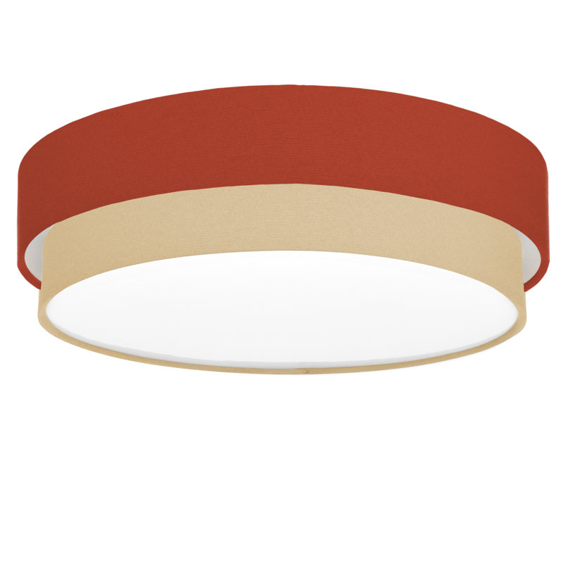 Avory Flush Mount, Brick Red / Latte Brown