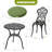 Patio 3-piece Bistro Set With Cushions, Patio Chairs And Outdoor Round Table With Umbrella Hole, Cast Aluminum Patio Set For Lawn, Garden, Porch, Poolside-1781582096