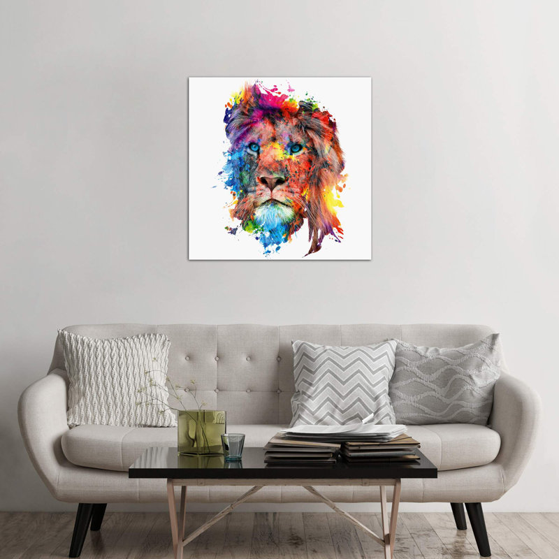 Lion by Riza Peker - Wrapped Canvas Print, 45.72 cm H x 45.72 cm W x 1.91 cm D