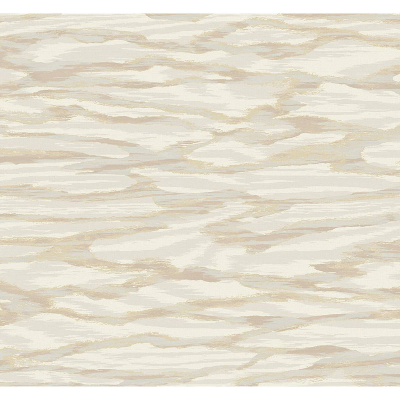 Papier peint ivoire Ivy Bronx Designs, Dune de sable métallique / mauve