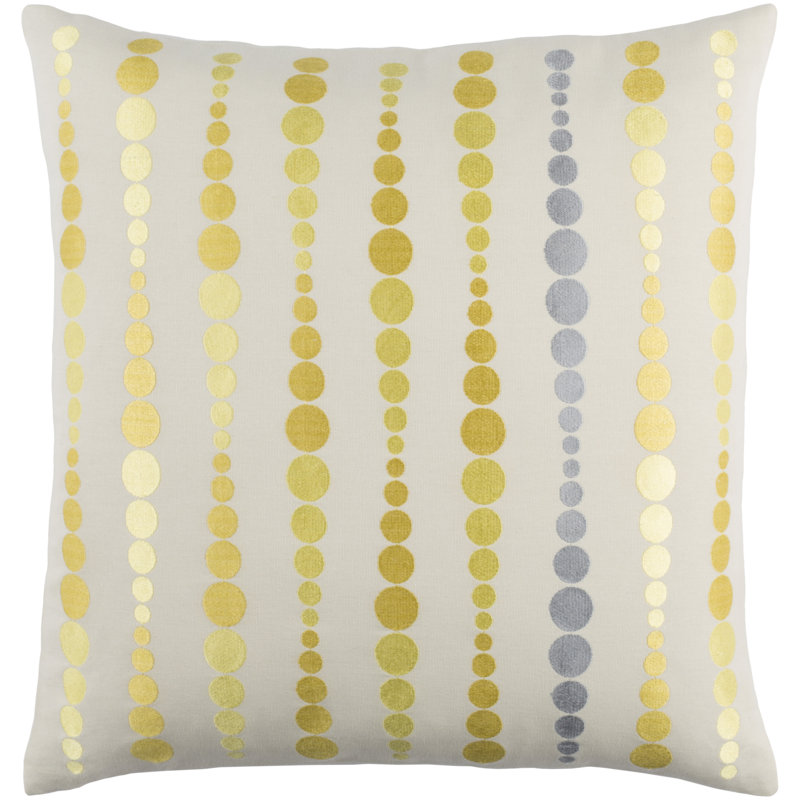 Coussin en coton Aesara, H 20 po x l 20 po x P 5 po, Émeraude / Citron vert / Vert foncé / Crème