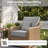 Back & Seat Patio Cushions For Outdoor Furniture 24 X 24  X 6  Inch, Outdoor Replacement Cushion Set Of 4, Weather Resistant Patio Chair Cushions With Removable Cover And Straps, Navy Blue-123101662-123101665