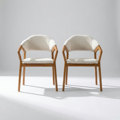 Indoor Dining Chair Set of 2, Chenille Upholstered Armchair with Sturdy Frame, 300lbs Capacity, Ergonomic Curved Backrest