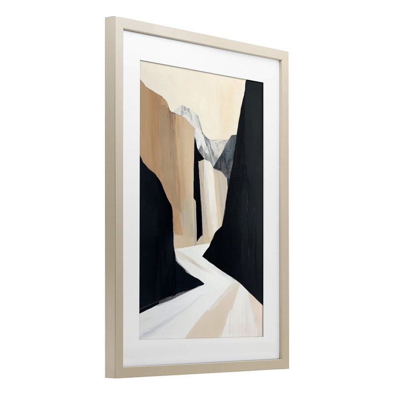 «Modern Blocked Desert Landscape», reproduction encadrée sous verre, conception de Gina Kelly, Cadre de récolte en pin