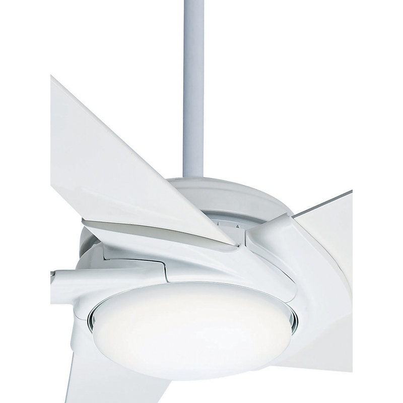 54" Stealth 5 - Blade LED Standard Ceiling Fan with Light Kit Included, Snow White