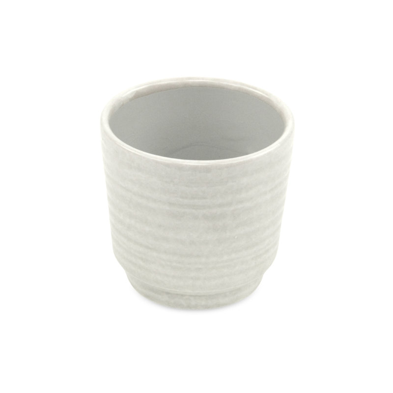 Mosley Handmade Ceramic Pot Planter, White, 4.25" H x 4.5" W x 4.5" D