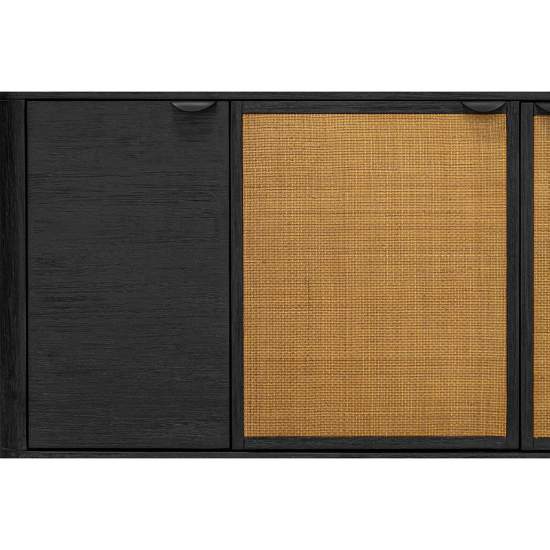 Buffet en acacia noir avec rotin Weweantic