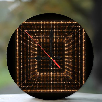 Horloge murale en bois 10 po, mouvement silencieux, à piles (piles AA non incluses), décor artistique, parfait pour les décorations