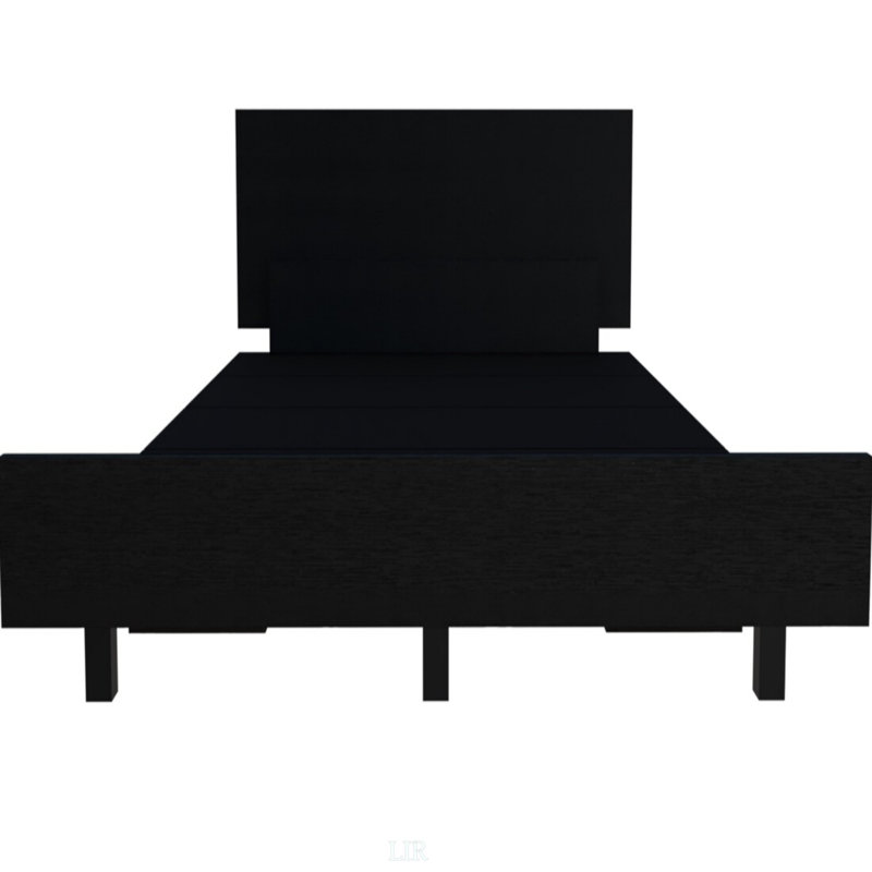 Base de lit simple Cervants, mobilier de chambre durable et élégant avec une capacité de poids élevée et un assemblage facile