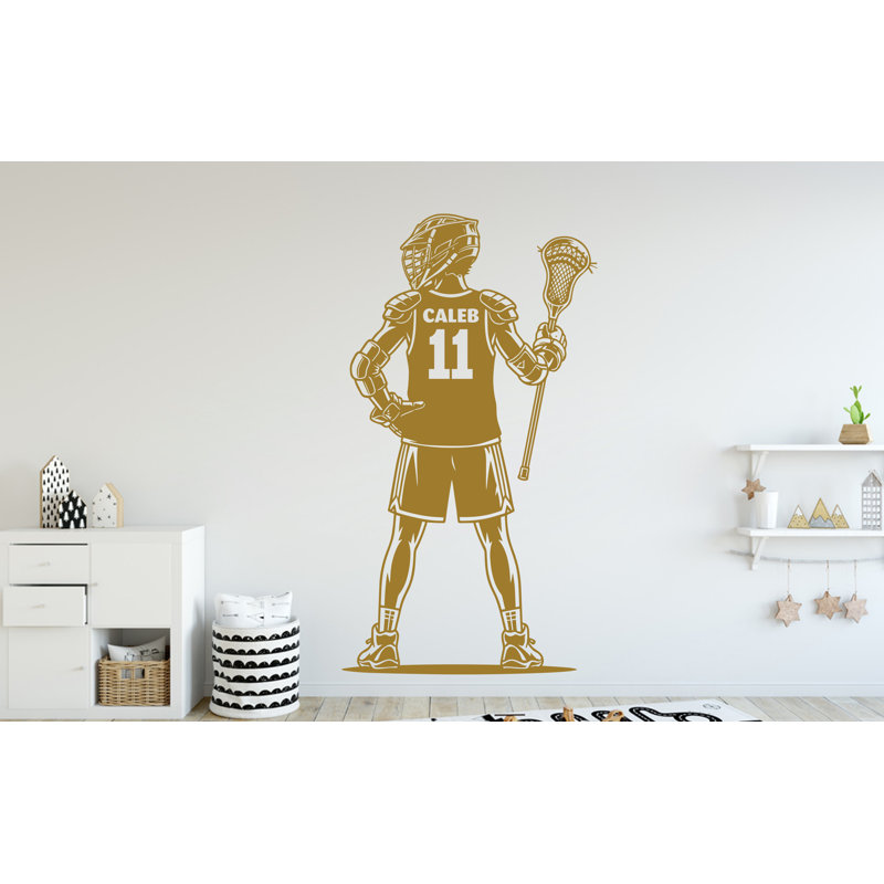 Décalcomanie murale personnalisée "Lacrosse", décoration de chambre d'enfant
 306DRE, 31 x 55 pouces, Bourgogne