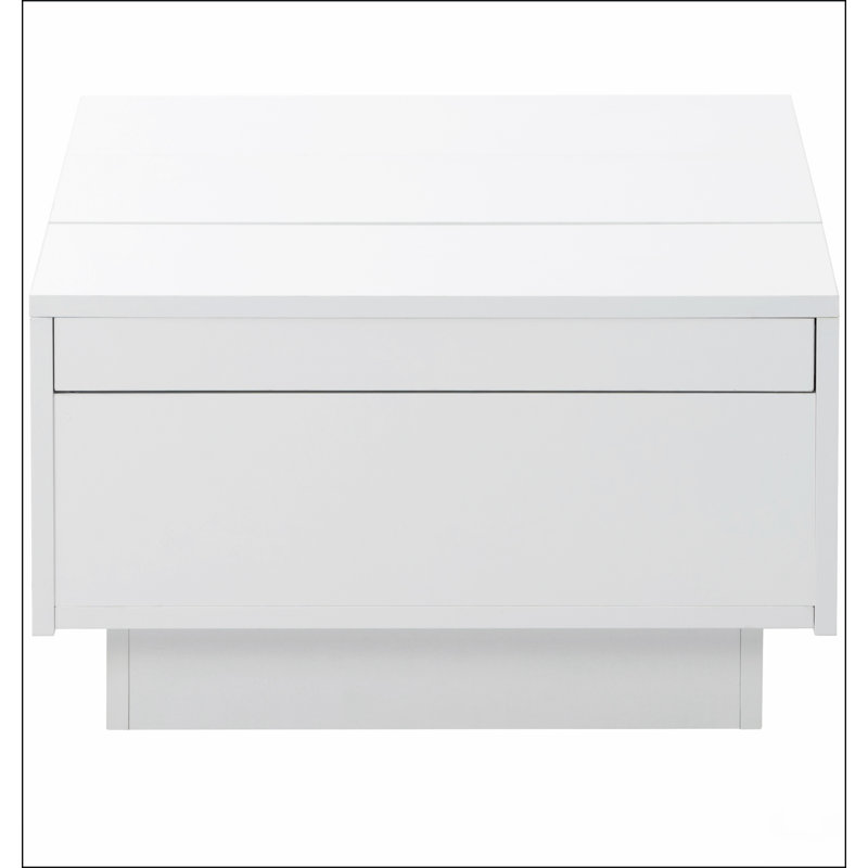 Table basse multifonctionnelle avec 2 grands compartiments de rangement cachés, Blanc