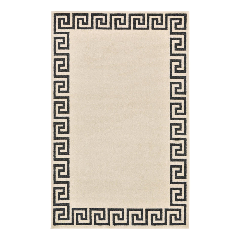Tapis beige / noir Barreto, Rectangle 5 pi 3 po x 8 pi