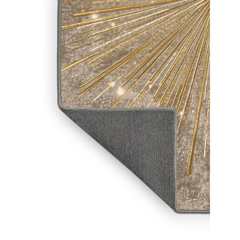 Soft Plush Fairweather New Years Modern & Contemporary Abstract Area Rug in Gray – Gray Binding, 6x9
